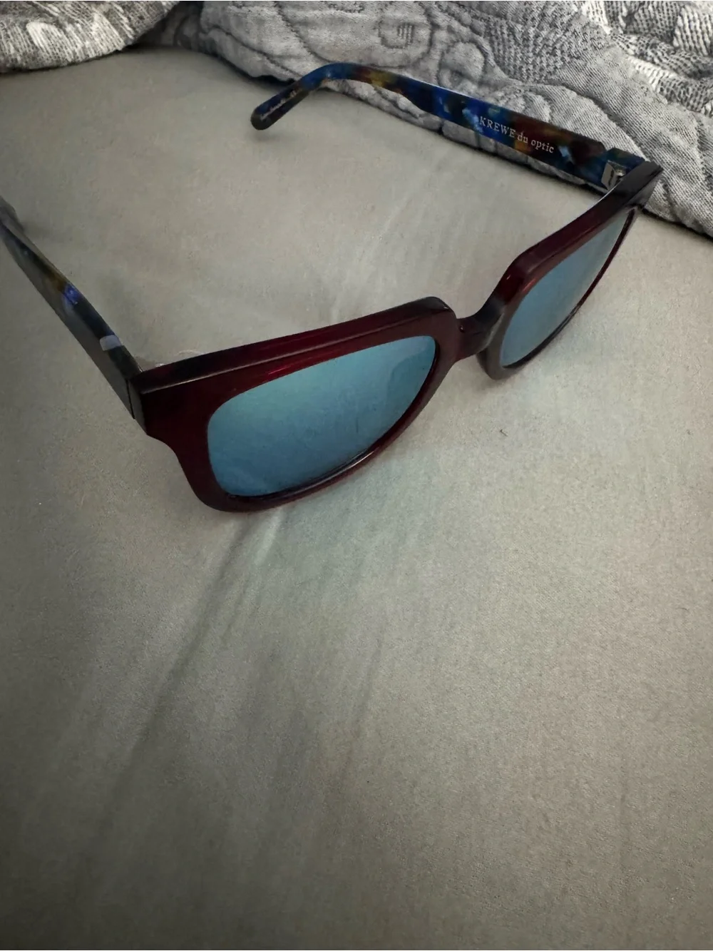 Krewe Lyons Sunglasses Blue Burgundy